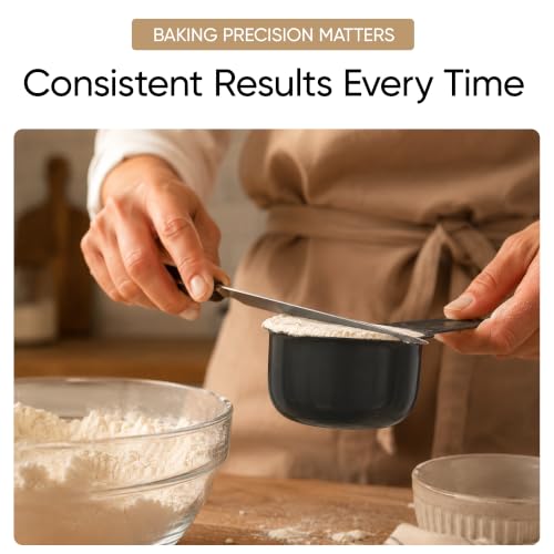 Color Up 1 Cup Measuring Cup (240 ml) – Premium Black Stainless Steel, Accurate for Wet & Dry Ingredients, Embossed Markings, Easy-Pour Spouts, Dishwasher-Safe, Kitchen Essential - size: 1 Cup (240 ml) Black