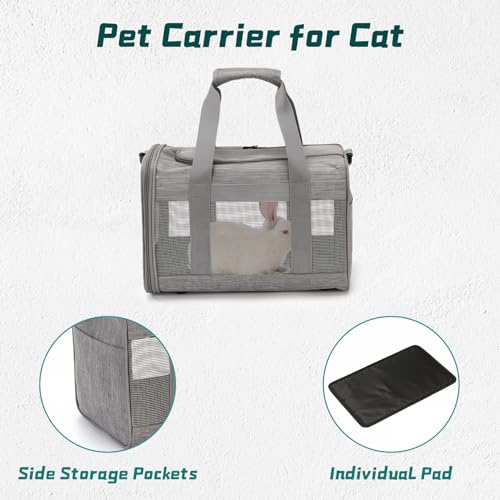 PINVNBY Small Pet Carrier, Guinea Pig Carrier, Bunny Carrier for Travel Camping Outdoor, Breathable Pet Portable Hand Bag for Hamster Rabbit Guinea Pig（Gray） - color: Gray