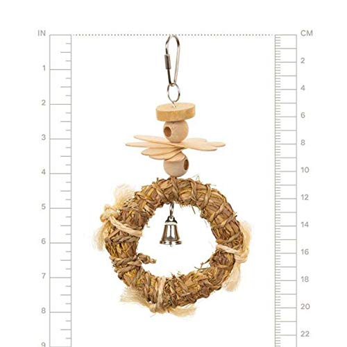 Pervue Pet Products Naturals Sound & Movement Crown Bird Toy 62674 | Ideal for Small to Medium Birds, Hanging Cage Accessories with Bell & Beads for Engaging Play