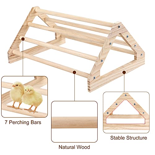 Wooden Chick Perch Stand, Pine Chicks Roosting Bar, Jungle Gym Perch Toys for Chicken Coop & Brooder, Bird Perch for Baby Chicks & Parrots (Large) - color: Large