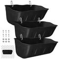 Hanging Chicken Feeders,Duck Feeder Waterer,Small Feed Trough 1.3 Quart 3 Pack,Hanging Fence Feed Trough for Poultry,Black - color: Black, size: 1.3 Quart (3 Pack)
