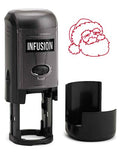 Infusion Round Teacher Stamp, Holiday, 3/4'' Self-Inking Rubber Stamp - Santa - Red Ink - color: Santa