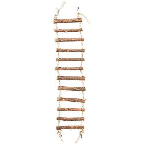 Prevue Pet Products Rope Ladder Bird Toy - Accessories for Small to Large Birds, Hanging Birdcage Toy for Climbing, Foot Exercise, Beak Use, Mental Enrichment, and Interactive Play - size: Small to Large
