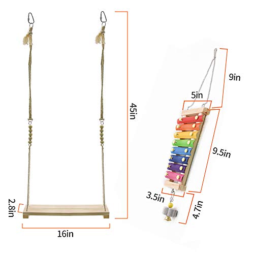 2pcs Chicken Toys, Chicken Swing Toys and Chicken Toys Xylophone | for Poultry Run Rooster Hens Chicks Pet Parrots Macaw Entertainment Stress Relief - size: 2pcs Chicken Swing Toys Set