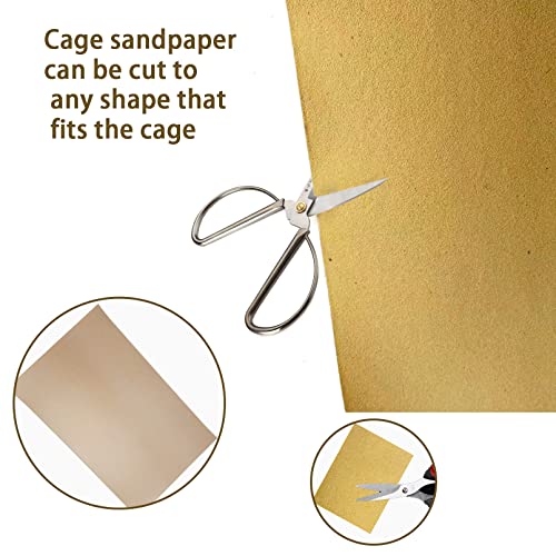 Hamiledyi 12 PCS Bird Gravel Paper Special Sea Sand Liner for Page Parrot Cage Gravel Paper Mat 17x11 Inches Disposable Cushion Pads for Bird Parakeet Budgie