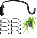 8 Pack Hanging Plant Bracket Wall Mounted Hooks for Hanging Bird Feeder, Flower Bracket, Anti Rust Metal Lanterns 12 Inches (12 in 8P) - color: Black, size: 12in 8Pack