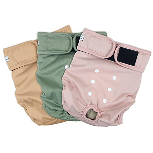 Washable Female Dog Diapers - Premium Reusable Diapers for Doggie in Heat - Highly Absorbent Dog Diapers Female for Pet Incontinence with Adjustable Snaps (Pink, S) - color: Morandi, size: Small（New Born-11.5“Waist）