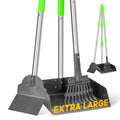 Larger Pooper Scooper, Dog Pooper Scooper for Large Medium Small Dogs Heavy Duty Long Handle Metal Tray Rake Shovel Set for Yard Grass - size: 1. Rake & Shovel & Large Tray