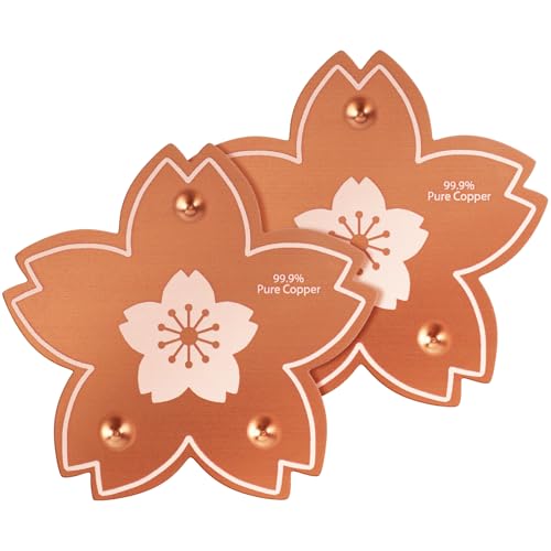 2 Pcs Copper Bird Bath Disc, Solid Copper Disk for Bird Bath, Flower-Shaped Bird Bath Copper Disk, Natural Water Purifier for Outside Bird Bath All-Season, Backyard Garden Decor - color: Flower
