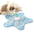 Hide and Seek Interactive Cat Toys, Puzzle Motion Activated for Indoor Cats | Cat Enrichment & Stimulating, Electronic Design, Moving toy play mat, USB & Battery Powered, 5-Hole, Multi-Cat, Bird Sound - color: Fish Cover