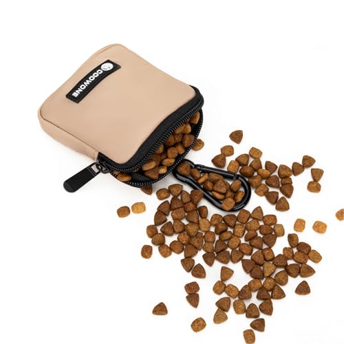 Dog Treat Pouch Pocket Sized Pet Puppy Training Pouch for Dog Training Behavior Aids, Waterproof Nylon Fabric Dog Poop Bag Holder, Hands Free Dog Walking Bag with Metal Carabiner (Coffee) - color: Coffee