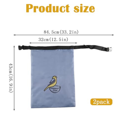 2 Pack Bird Seed Storage Container with Zipper Design,10 lb Travel Bird Food Storage Bag,Outdoor Portable Wild Bird Seed Container,Outdoor Feeding for Pet Birds Parakeets Finches Food Meal Storage