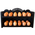 Black Premium Pine Wooden Egg Holder 2-Tier Durable 24-Egg Storage Solution Ideal for Modern and Rustic Kitchen Fresh Eggs