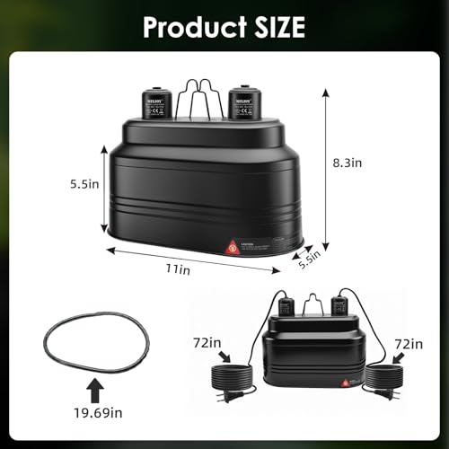 MIXJOY Dual Reptile Light Fixture, Max 160W Each Heat Lamp Fixture with Separate Switches, Fits Reptile Light/Heat Lamp/UVB Light for Lizards, Turtles, Snakes, and Amphibians