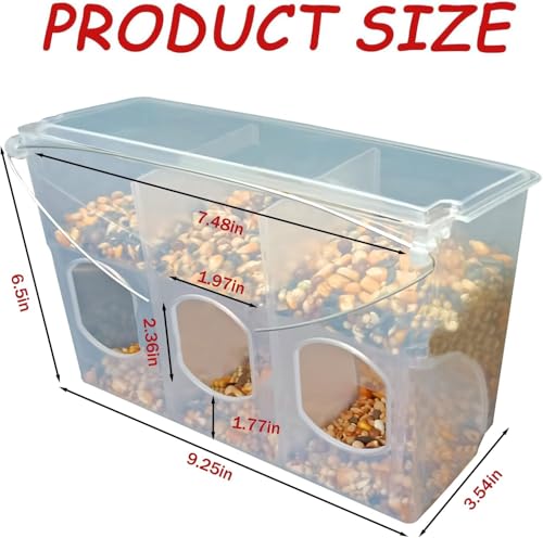 Automatic Pigeon Bird Feeder Water, 2 Pack Plastic Feeder Water Dispenser Drinkers for Cage, No Mess Hanging Parrot Food Feeding, Cage Accessories for Parakeet Quail Bird Chicken (3 Hole-Iron Wire) - size: 3 Hole - Iron Wire / 2 Pack