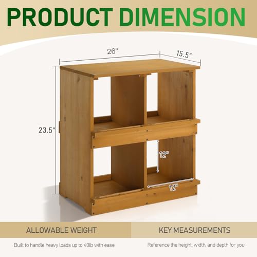 Outvita Nesting Boxes for Chickens 4 Compartments, Wood Chicken Nesting Box Wall Mount, Versatile Use Nest Box for Chicken Coop, Easy to Assemble for Chicken, Hens, Ducks - color: 4 Compartments