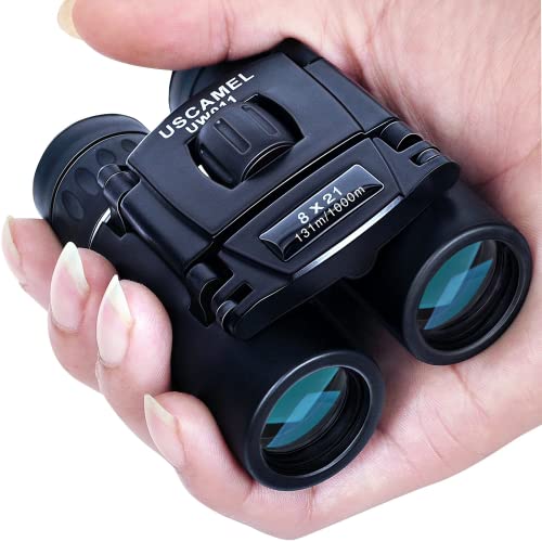 USCAMEL Compact Binoculars for Adults 8x21: Small Binoculars for Travel | FMC optics, BAK4 prism, easy focus and lightweight design for bird watching, cruises, concerts, hiking and gifts