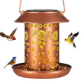 Sunflower Solar Bird Feeder Outdoor Waterproof Hanging Garden Decor | gift for women mom waterproof hanging solar lantern for yard patio christmas birthday daily decor - style: Sunflower + Butterfly