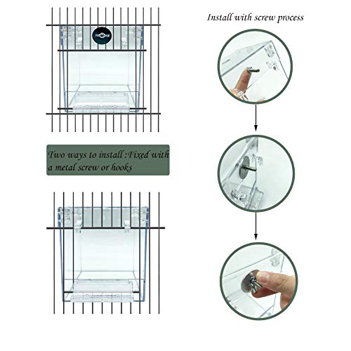 PINVNBY Bird Bath Box,Parrot No-Leakage Bathtub for Cage Hanging Tube Shower Box Cage Accessory with Water Injector and Balls Toys for Small Pet Birds Canary Lovebirds Budgies(6 Pcs)