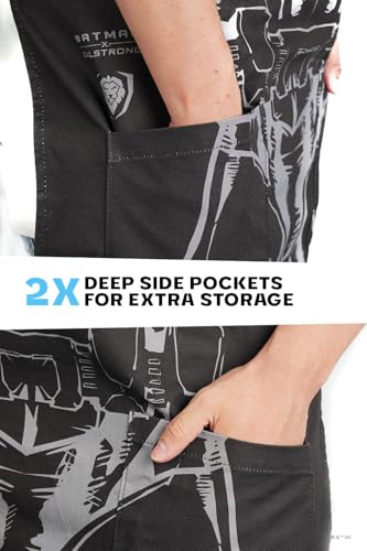 Dalstrong Chef's Apron - Batman™ Edition - Premium 100% Breathable Cotton - 2x Deep Chest Pockets - Neck & Waist Strap - color: Black
