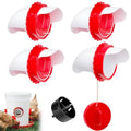 Chicken Feeder Port Kit 4 Pack, Cilkus DIY Automatic Poultry Feeder Cups for Buckets & Bins, No Waste Gravity Feed Chicken Feeder Ports with Covers for Hens, Ducks and Poultry (4-Pack) - size: 4-Pack