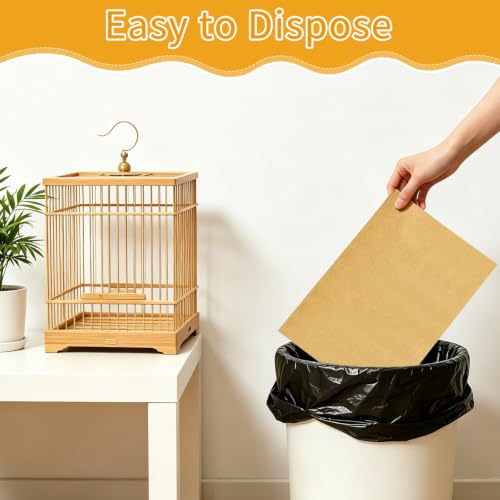 50 Pack Gravel Liner Calcium Paper for Bird Cage | 11" x 17" Cuttable Parrots Sandpapers Cushion Pad, Pet Bedding Accessories for Birdcage in Sea Sand