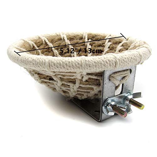 Bird Breeding Nest Bed Hut Toy with Warm Comfortable Mat Handmade Cotton Weave Hemp Rope Hatching Hut Cave Cage Accessories for Parakeet Conure Cockatiel Canary Finch Lovebird Budgie (B: HEMP) - color: B - Hemp
