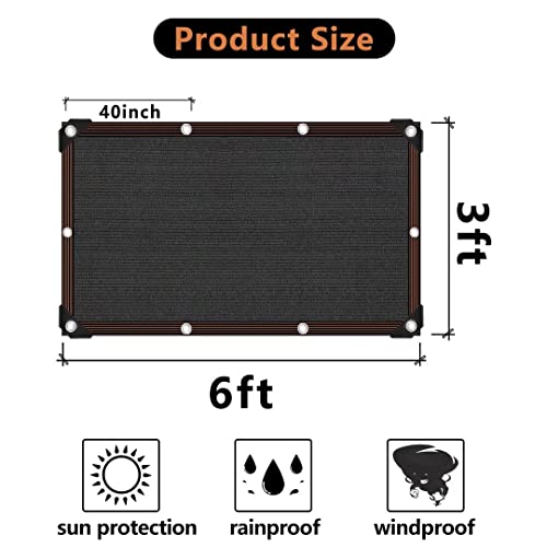 QLOFEI Shade Cloth - 90% Sunblock Net for Garden Patio, Shade Sails for Plants Greenhouse Pergola,Dog Kennel,Lawn Outdoor,Easy to Install Mesh Shade Cover - size: 3'x6'