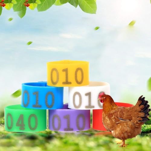 Maxmartt 100Pcs Chicken Leg Bands Numbered 1-100 Chicken Identification Band 16mm Poultry Goose Ducks Leg Bands Plastic Chicken Bands Tags Poultry Rings (Red)