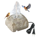 Bird Bath Water Fountain with Electric Pump for Outdoor Garden, Beige | 24H Plug In, Granite Air Pump Rock for Bird, 2 Nozzles 3 Flow Modes, IPX8 Waterproof, 450L/H Pump, Anti Dry Satety Protection - color: Beige
