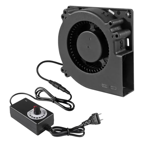 UMLIFE 1 Set PC Fans 120mm (120mm x 32mm) with Variable Speed Controller 3V to 12V, Axial Computer Fan with AC Plug 110V 120V 220V, Vent Fan for PC Cooler Biltong Box Cabinet Receiver Xbox DVR