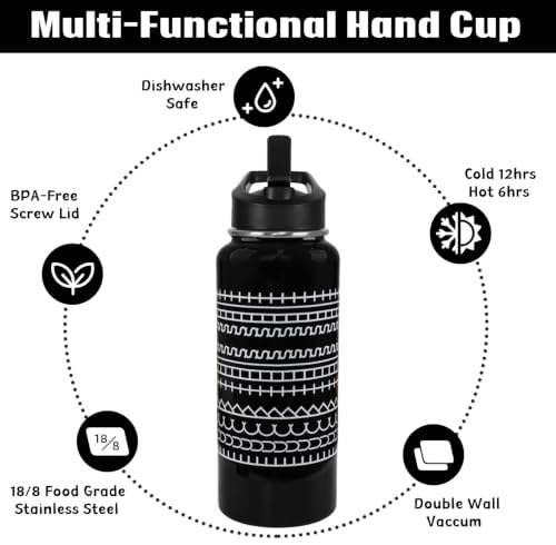 Hidden Message Water Bottle Funny F This S Mug Gag Christmas White Elephant Gifts for Work Bestie,Friends,Coworkers Travel Thermal Double Walled Vacuum Insulated Bottle Cup Leak Proof Tumbler-32 oz - color: hidden message black
