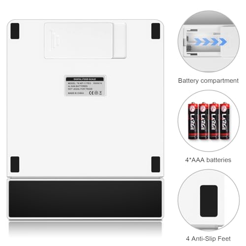 THINKSCALE 11lb/5kg Digital Kitchen Scale, 1g/0.01oz Pull-Out Display | Stainless Steel Platform, Auto-Shutoff, Tare, 6 Units, for Baking, Cooking, Food Scale, Weight Loss, Keto & Meal Prep - color: Stainless Steel-Silver