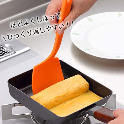 Shimomura Planning 31514 Turner Turner Turner Spatula, Made in Japan, Enters Under Foods, Won't Damage Frying Pans, Seamless, Easy to Clean, Easy to Turn, Egg, Hamburg, Fried Egg, Okonomiyaki,