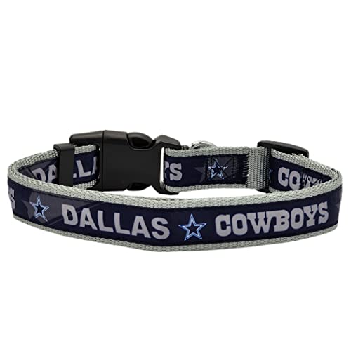 Pets First NFL Dallas Cowboys Licensed PET COLLAR, Small - Heavy-Duty, Strong, and Durable Dog Collar. Available in 31 Football Teams and 4 Sizes - color: Dallas Cowboys, size: Small