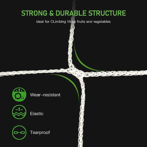 Trellis Netting, CANAGROW Heavy-Duty Garden Plant Trellis Netting for Climbing Plants, Outdoor Indoor Grow Net for Beans Tomatoes Peas Pumpkin Flowers, 6x15ft, Pack of 2 - size: 6'x15'
