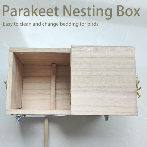 Parakeet Nesting Box Transparent Bird Nest Breeding Box with Perch | 7.87 X 4.72 X 4.72 inch Parrot Mating Box Wood Bird House Aviary for cage - size: 7.87 X 4.72 X 4.72 INCH