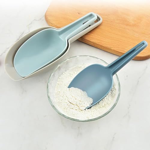 Plastic Scoops for Canisters Pack of 4, Plastic Scoop for Ice Cubes, Flour Scoops Dry Goods Coffee Beans & Cereals - color: Blue (Pack of 4)