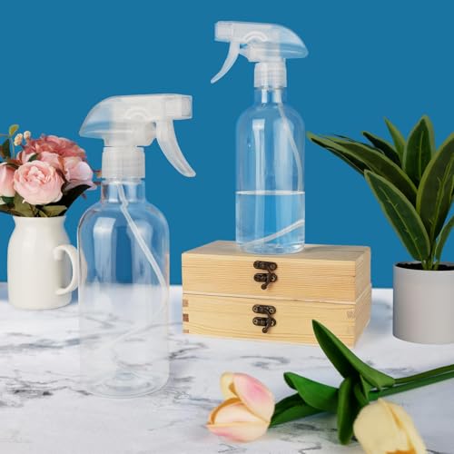 DIYSELF 4 Pack Spray Bottles, 500ml / 16oz Empty Plastic Water Spray Bottle | Fine Mist Clear Spray Bottle for Cleaning, Hair, Plants, Alcohol, BBQ, Garden, Travel, Squirt Bottle Lab Weighing Bottles - color: Clear, size: 4-Pack