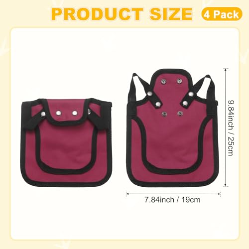 M METERXITY 4-Pack Chicken Saddle for Hens, 9.8 Inch Canvas Chicken Apron Back Protector with Adjustable Strap for Protecting Bird Back Feathers, Poultry Saver [Burgundy] - color: Burgundy