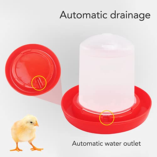 Chick Feeder and Waterer Kit, Mini Chicken Feeder and Waterer, Rotary Sleeve Design Automatic Feeding and Watering Combo for Baby Turkey, Guinea Fowl, Quail and Pigeons, 3.6x4.0in