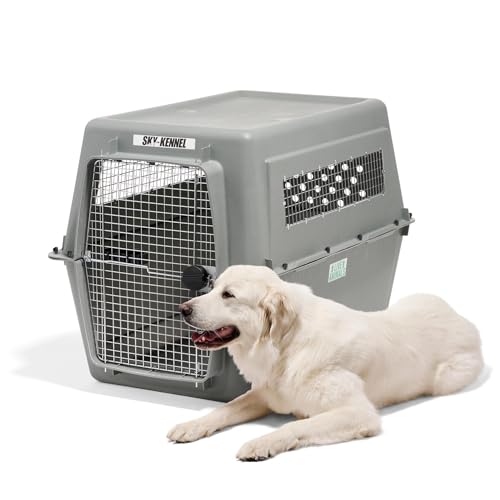 Petmate Sky Kennel IATA Airline Compliant Plastic Dog Crate For Air and Land Travel, Giant 48" L For Pets 90-125 lbs, Heavy Duty Dog Kennel, Made in the USA - size: 48 Inch