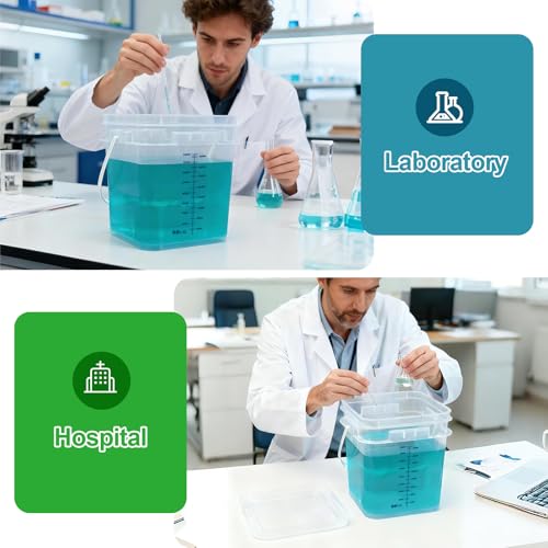 DEMORA Large Square Food Storage Containers with Airtight Lids for Soup Flour 4 Quart (4000ml), Graduated Reusable Plastic Food Containers Clear Buckets for Kitchen Pantry, BPA Free, 2 Pack