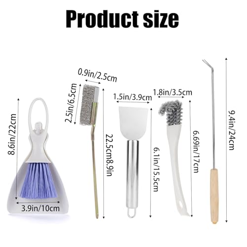 5PCS Set Bird Cage Cleaner Kit, Stainless Steel Poop Remover & Scraper Tool, Bird Cage Accessories Parakeet Items Small Animal Cage Cleaning
