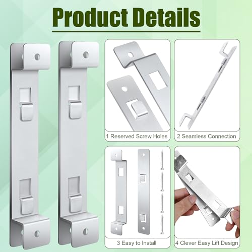 2 Sets of Bird House Brackets, Steel Bird House Mounting Bracket with Screws and Drywall Anchors, Bird Feeder Hanger Bracket Mounting Plate for Securing Bird Houses Nesting Boxes