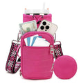 Water Bottle Carrier bag with Strap Phone Pocket for Walking, Hiking, Cycling - color: 7-Red1, size: 32oz-40oz