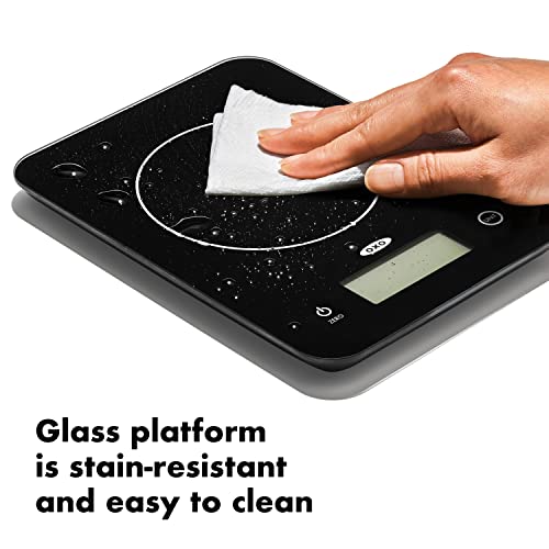 OXO Good Grips 11lb/5kg Everyday Glass Food Scale, Gram Scale for Meal Prep