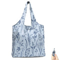BeeGreen Reusable Grocery Shopping Bag -Travel Tote Bag - Foldable Compact Sturdy Bags - color: Grey Froal Flowers, style: Standard Extra Large