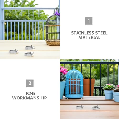 HANABASS 3pcs Bird Cage Food Tongs Vegetable Clips for Parrot Fruit Holding Easy to Use Food Clamps for Bird Feeders Practical Space-Saving Design