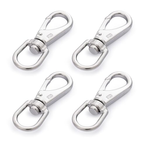 SHONAN 3.5 Inch Stainless Steel Flag Clips for Flagpole Rope- 4 Pack Diving Clips Flag Pole Clips, Swivel Snap Hooks for Dog leashes, Keychains, Boat Ropes, Bird Feeders
